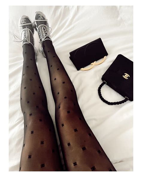 chanel logo tights black|balenciaga tights dupe.